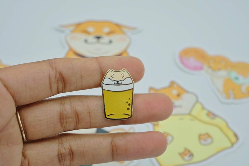 Shiba Beer Enamel Pin picture