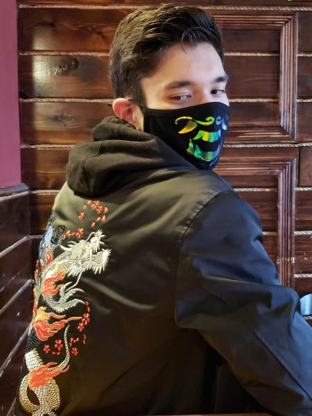 Double Dragon Embroidered Bomber Jacket picture