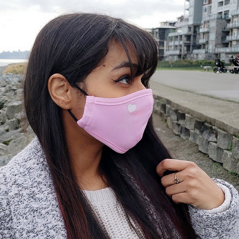 Finger Heart Face Mask picture