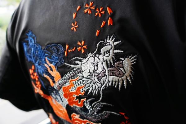 Double Dragon Embroidered Bomber Jacket picture