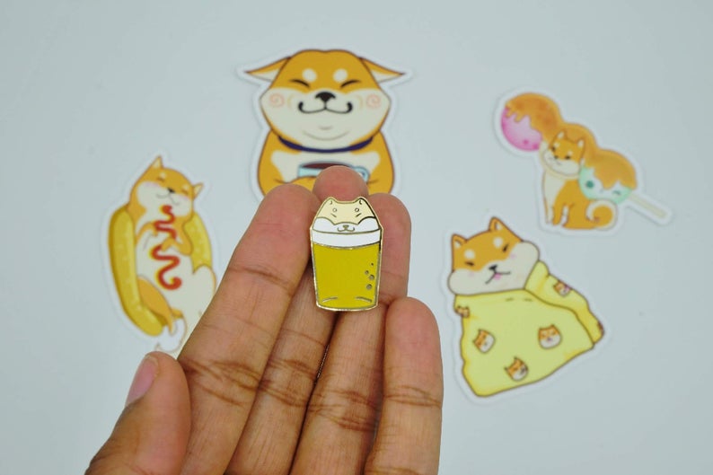 Shiba Beer Enamel Pin picture