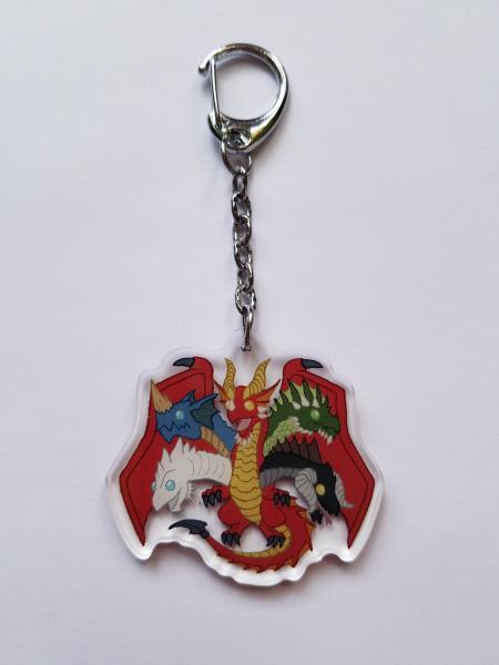 Tiamat Charm - Dungeons and Dragons Charm - Acrylic Charm - Double Sided Charm - Dragon Charm - Tiamat Keychain picture