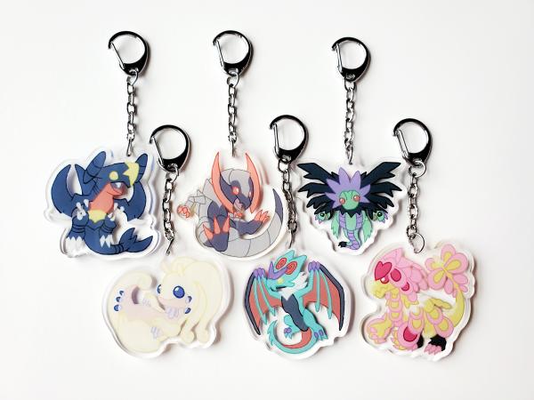 Generations 4-7 Pokemon Charms - Garchomp - Haxorus - Hydreigon - Goodra - Noivern - Kommo-o - Tyrantrum - Dragon Type - Pokemon Charm picture