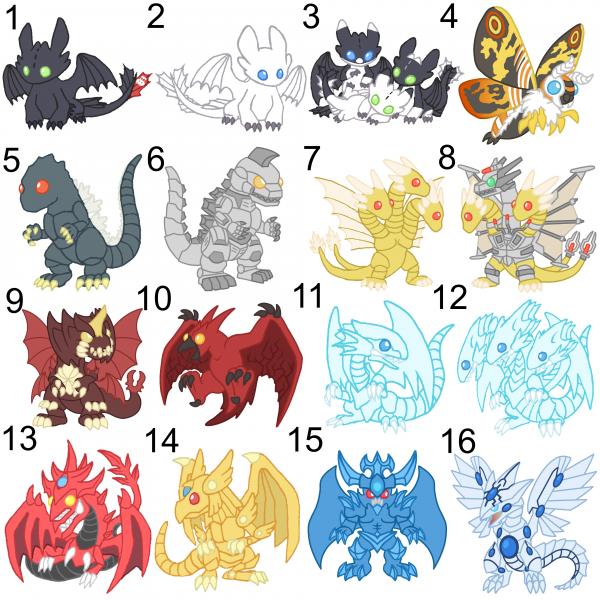 Dragon Sticker Pick from 128 Designs