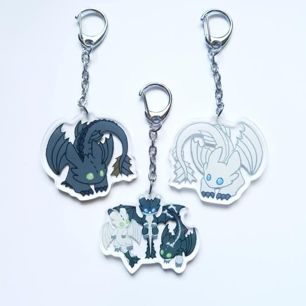 HTTYD Toothless, Light Fury and Night Lights Charms