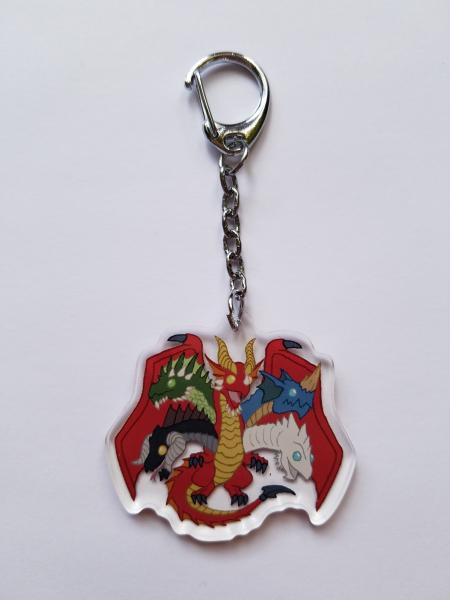 Tiamat Charm - Dungeons and Dragons Charm - Acrylic Charm - Double Sided Charm - Dragon Charm - Tiamat Keychain