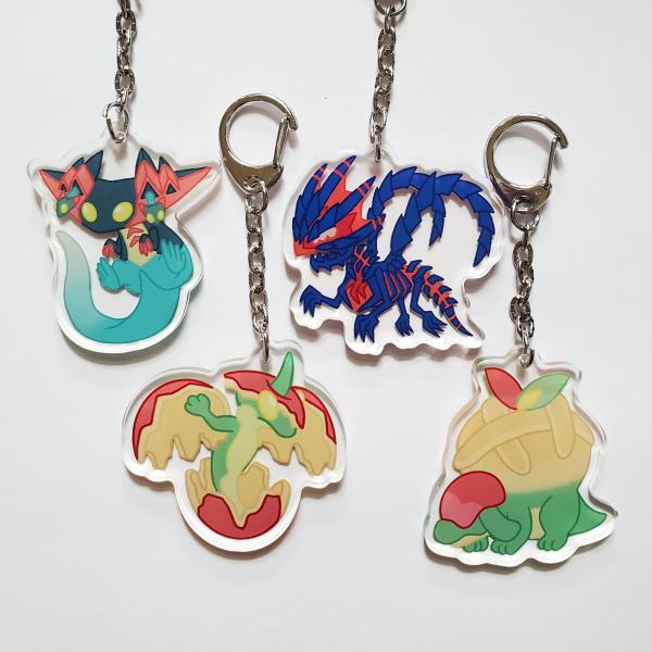 Pokemon Sword and Sheild Charms Appletun Flapple Dragapult Eternatus Gen 8