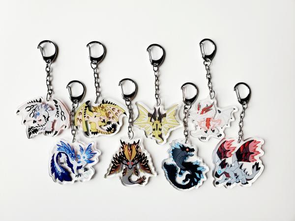 Monster Hunter Charm - Amatsu - Gore Magala - Lagiacrus - Mizutsune - White Fatalis - Monster Keychain - Elder Dragon picture