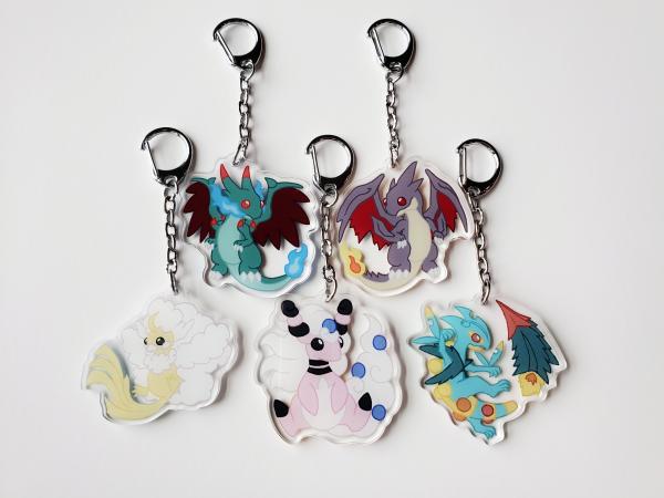 Mega Pokemon Charms - Mega Charizard Charm -Mega Altaria Charm - Mega Ampharos Charm - Mega Sceptile Charm - Dragon Type Pokemon picture