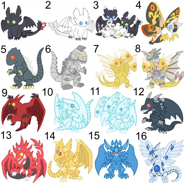 Dragon Sticker Pick from 120 Designs