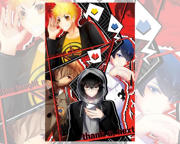 P5: Persona 5 Royal, Steal your Heart!! ['thank u, next' Themed Poster] 11in. x 17in. Poster