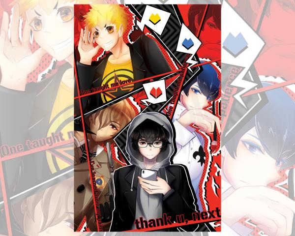 P5: Persona 5 Royal, Steal your Heart!! ['thank u, next' Themed Poster] 11in. x 17in. Poster picture