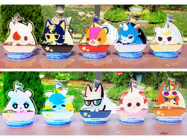 Animal Crossing New Horizons Sailboat Villagers Acrylic Keychain Standee Approx. 2.5 inches Cute Gift Nintendo picture