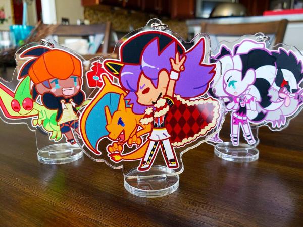 Pokemon Sword and Shield 3" Acrylic Keychain Double-Sided Standees Leon, Raihan, Piers Gift SET Optional picture