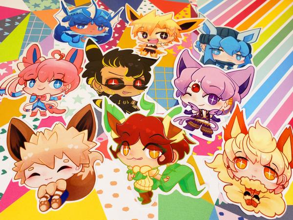 Pokemon: Eeveelutions Male Gijinka Stickers picture