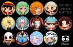 Cute Pirate Crew Pinback Buttons 1.25" Set of 13