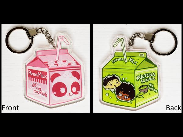 Pink Panda Milk Carton Collaboration: Mickeyn Pandagyoza Matcha Milk Gyoza Cute Mascot Gift Kawaii Accessory picture
