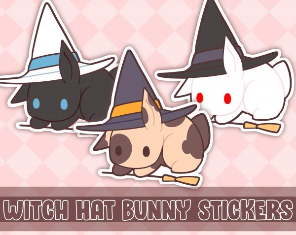 Witch Hat Bunny Stickers