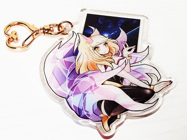 LoL: League of Legends Ahri KDA Glitter Double-Sided 3in. Keychain Cute Kawaii Gift Accessory