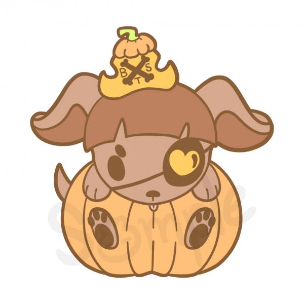 BTS Halloween Cute Pumpkin Puppies (Set of all 7) Gold Soft 1.75 inches Enamel Pin Badge Bangtan 방탄소년단 Kpop Dynamite picture