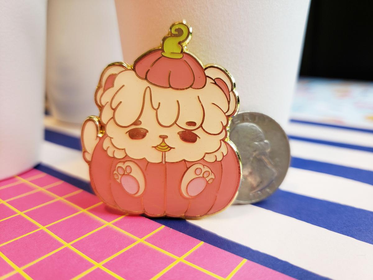 BTS Halloween Cute Pumpkin Puppies (Set of all 7) Gold Soft 1.75 inches Enamel Pin Badge Bangtan ë°©íƒ„ì†Œë…„ë‹¨ Kpop Dynamite picture
