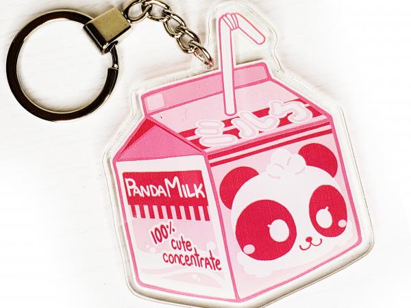 Pink Panda Milk Carton Collaboration: Mickeyn Pandagyoza Matcha Milk Gyoza Cute Mascot Gift Kawaii Accessory picture