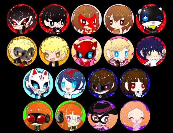 Persona 5 Royal 1.25" Pinback Button Set of 18 Cute Gift Chibi Series picture