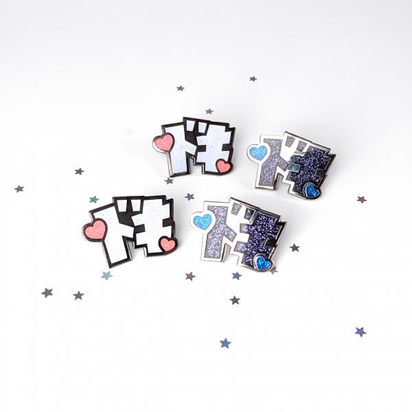 Doki Doki Glitter Enamel Pin Set picture