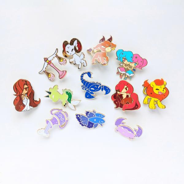 Colourful Astrology Signs Enamel Pin picture