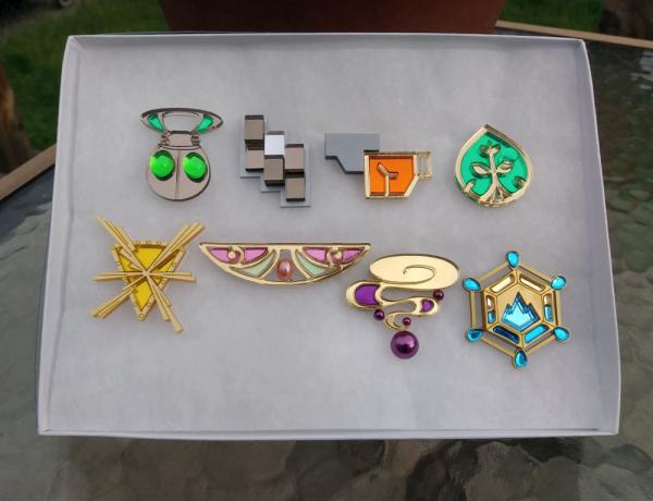 Pokemon Kalos Region 8 Piece Gym Leader Badge Set