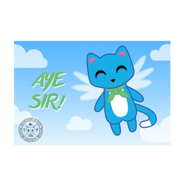 Flying Blue Cat - Fan Art - Postcard Mini Art Print picture