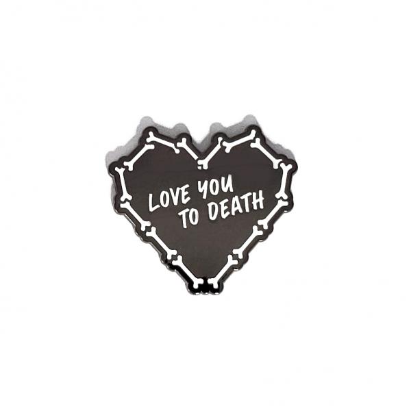 Love You To Death Bone Heart - Hard Enamel Pin picture