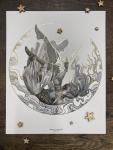 The Sleepless GOLD leaf/ Foil prints 8x10