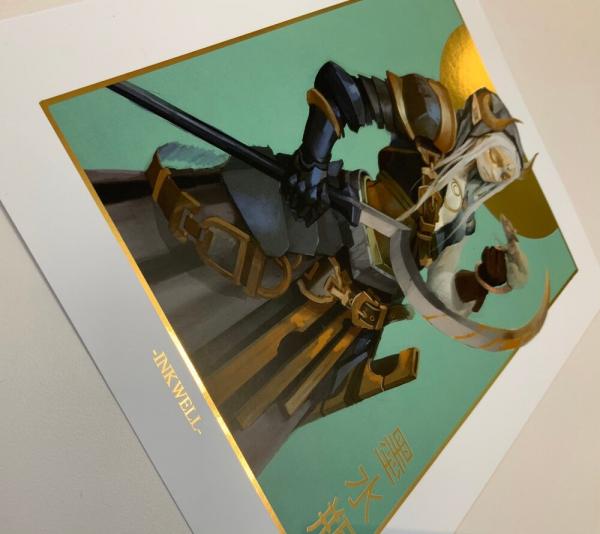 Rat Knight GOLD leaf/ Foil print 8x10 picture