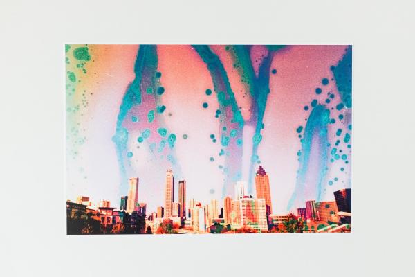 Pink Atlanta Skyline Art Print 12x18"