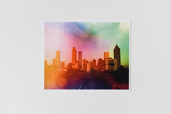 Rainbow Atlanta Skyline Art Print 8x10" picture