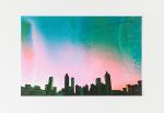 Teal & Pink Atlanta Skyline Art Print 12x18"
