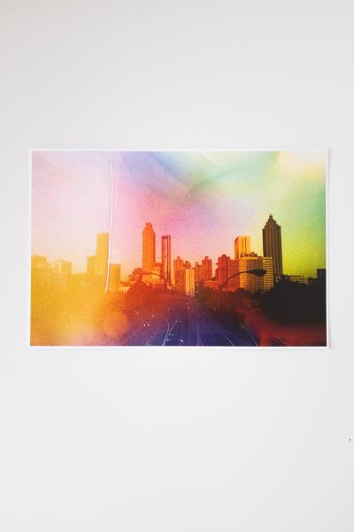 Rainbow Atlanta Skyline Art Print 12x18" picture