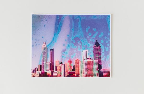 Blue & Purple Atlanta Skyline Art Print 8x10"