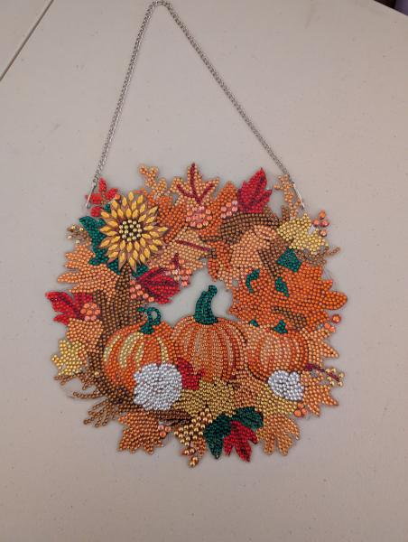 Autumn Pumpkin Wreath Diamond Art