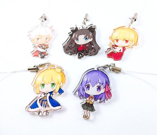 Fate Set: Archer, Rin Tohsaka, Gilgamesh, Saber, Sakura Matou -  Acrylic Charms picture