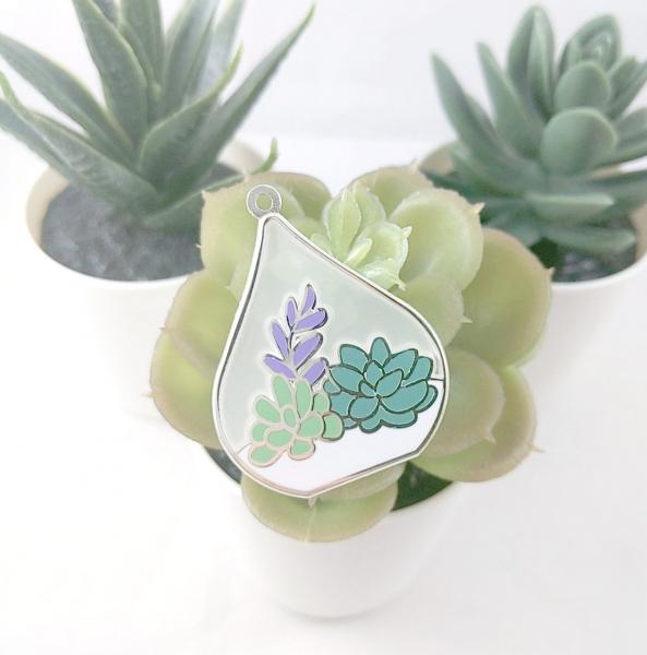 Teardrop Terrarium Transparent Large Hard Enamel Pin picture