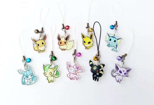 Pokemon Eevee Evolutions 1" Mini Acrylic Charm picture