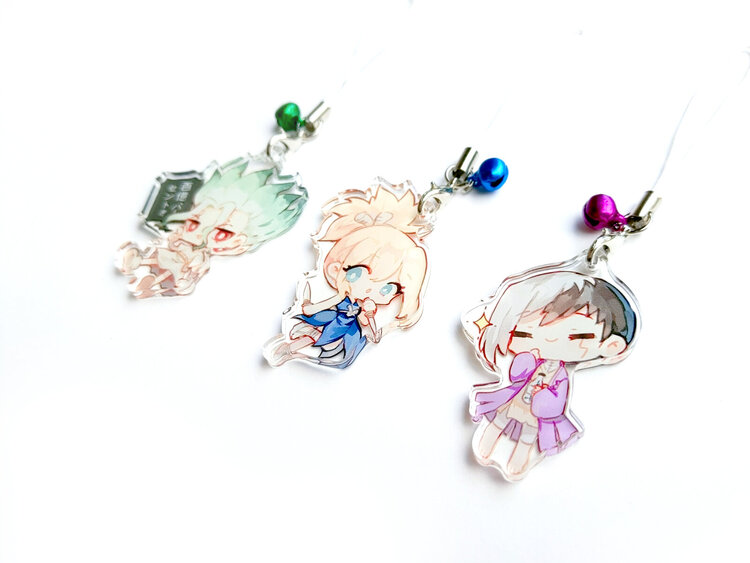 Senku, Kohaku, Gen (Dr Stone) Acrylic Charms picture