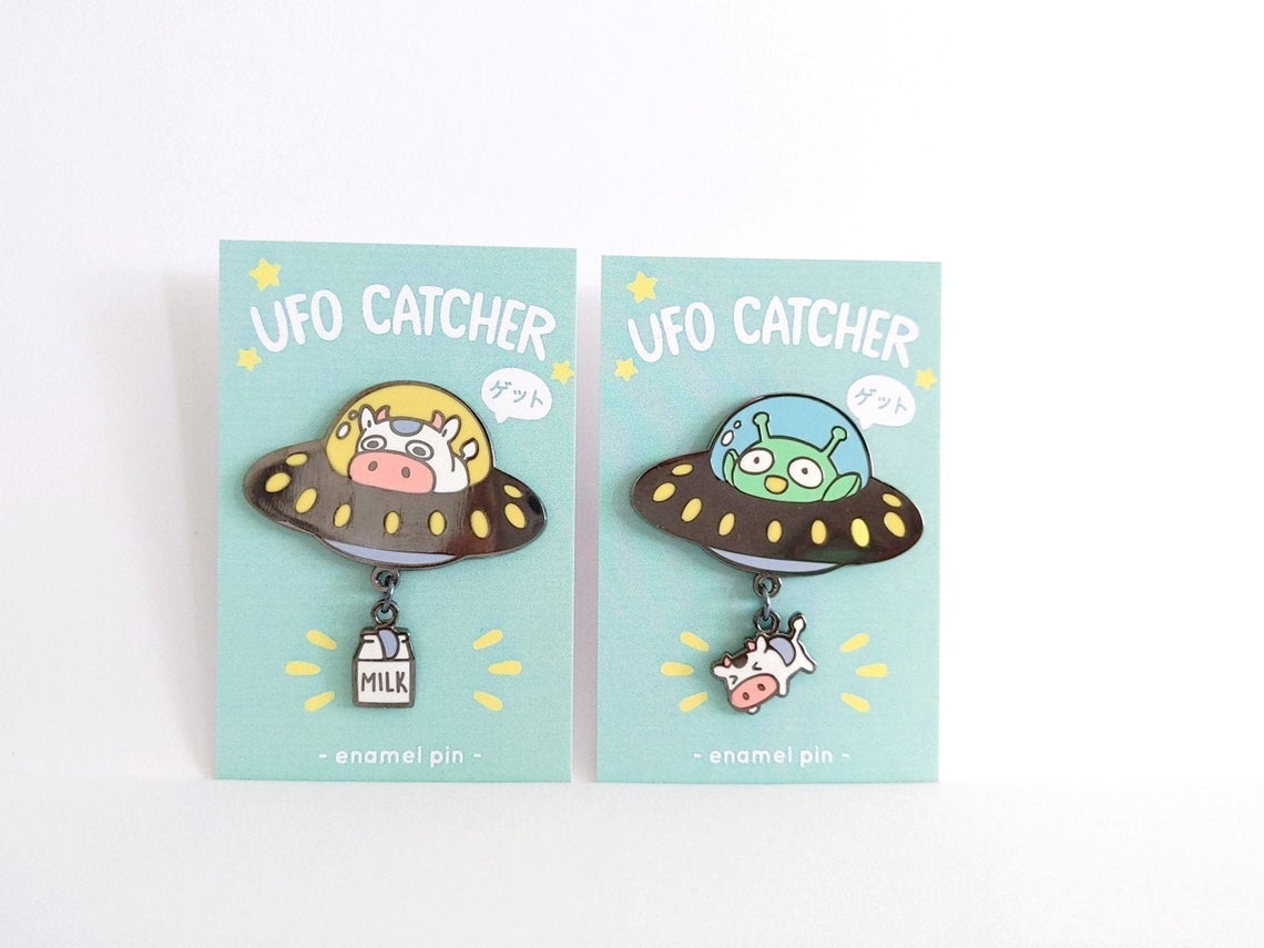 UFO Catchers Large Hard Enamel Pin picture