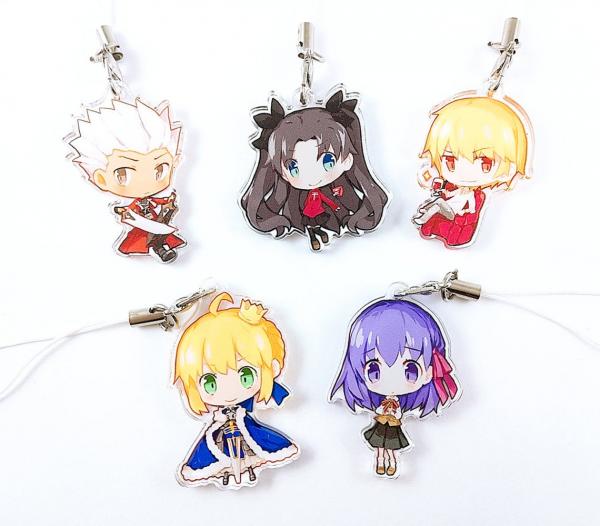 Fate Set: Archer, Rin Tohsaka, Gilgamesh, Saber, Sakura Matou -  Acrylic Charms picture
