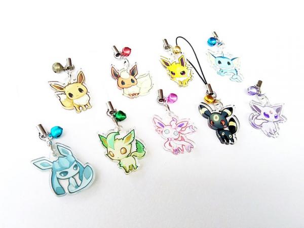 Pokemon Eevee Evolutions 1" Mini Acrylic Charm picture