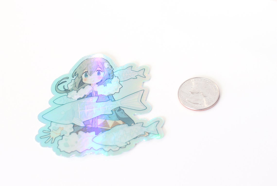 Ice Fishing (Original) - Rainbow Holographic Vinyl Sticker picture