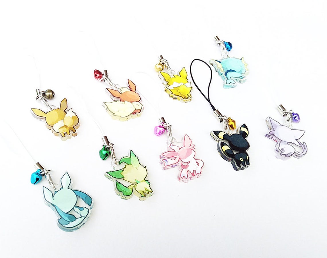 Pokemon Eevee Evolutions 1" Mini Acrylic Charm picture