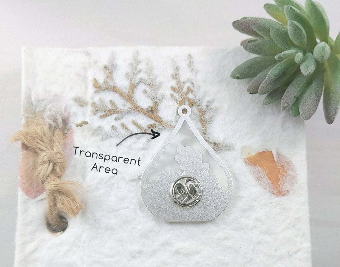 Teardrop Terrarium Transparent Large Hard Enamel Pin picture